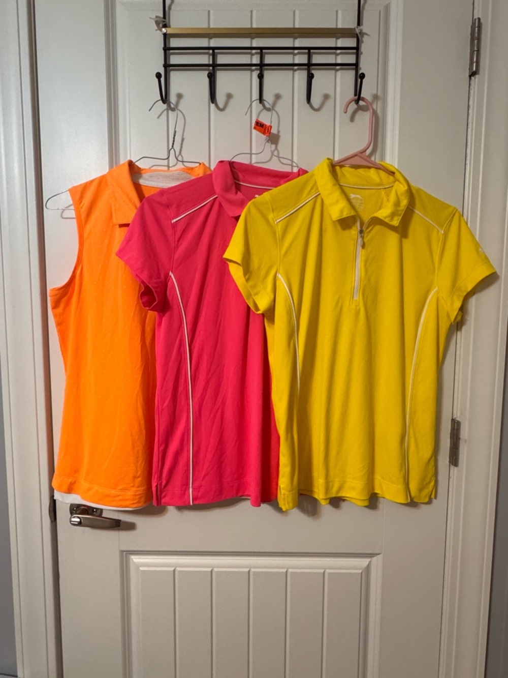 Lot of 3 Slazenger Neon Quarter Zip-Neck Golf Performance Shirts Women's Medium